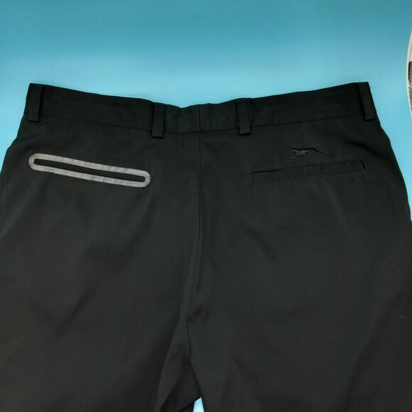 Men's Slazenger Black Dress Golf Shorts Polyester Spandex Flat Front Si… - Picture 2 of 13